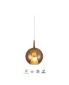 ELSA * COLGANTE CRISTAL BOLA - E27 - COBRE + OPAL ( SIN BASE)